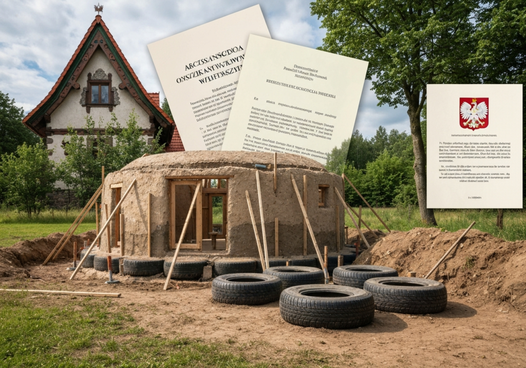 Fundamenty z opon Earthship technology w polskich realiach: Co na to prawo budowlane?