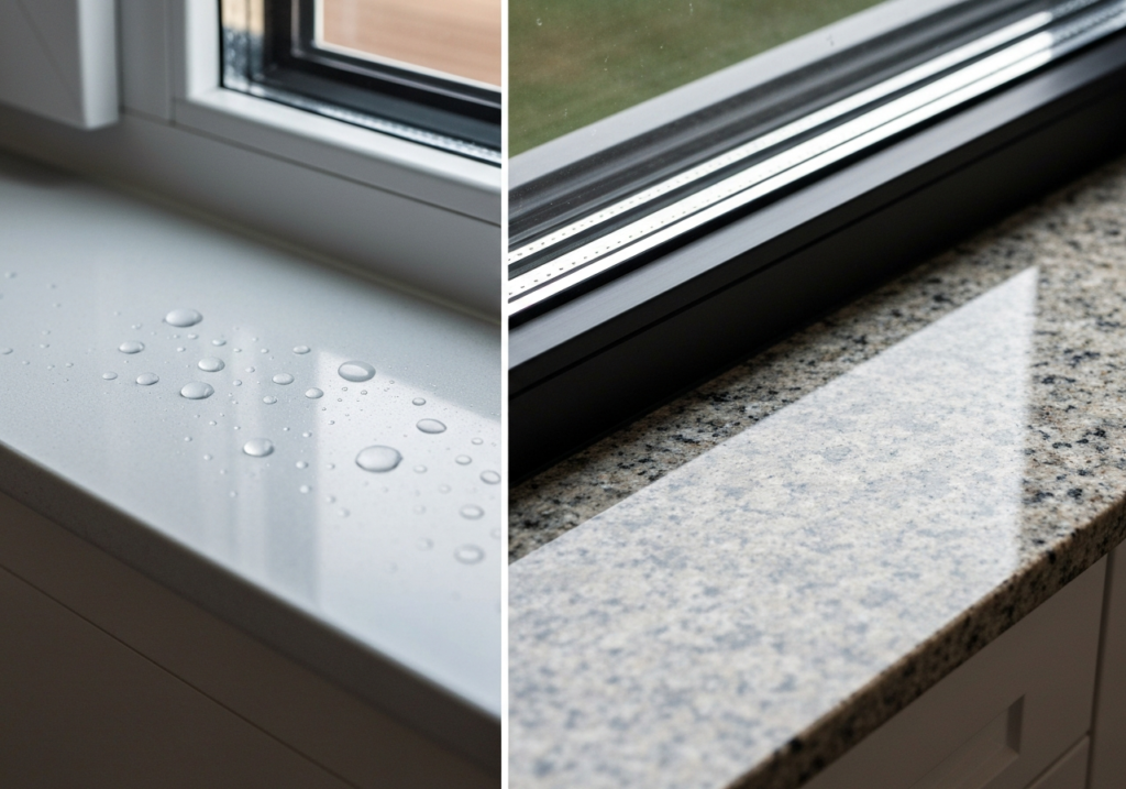 Parapety z konglomeratu vs kamień naturalny: Który materiał lepiej znosi kondensację pary wodnej przy oknie?