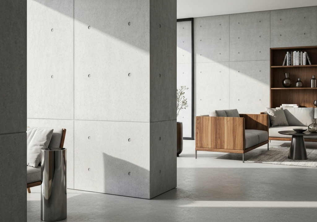 Beton architektoniczny w salonie – jak montować i jak pielęgnować?